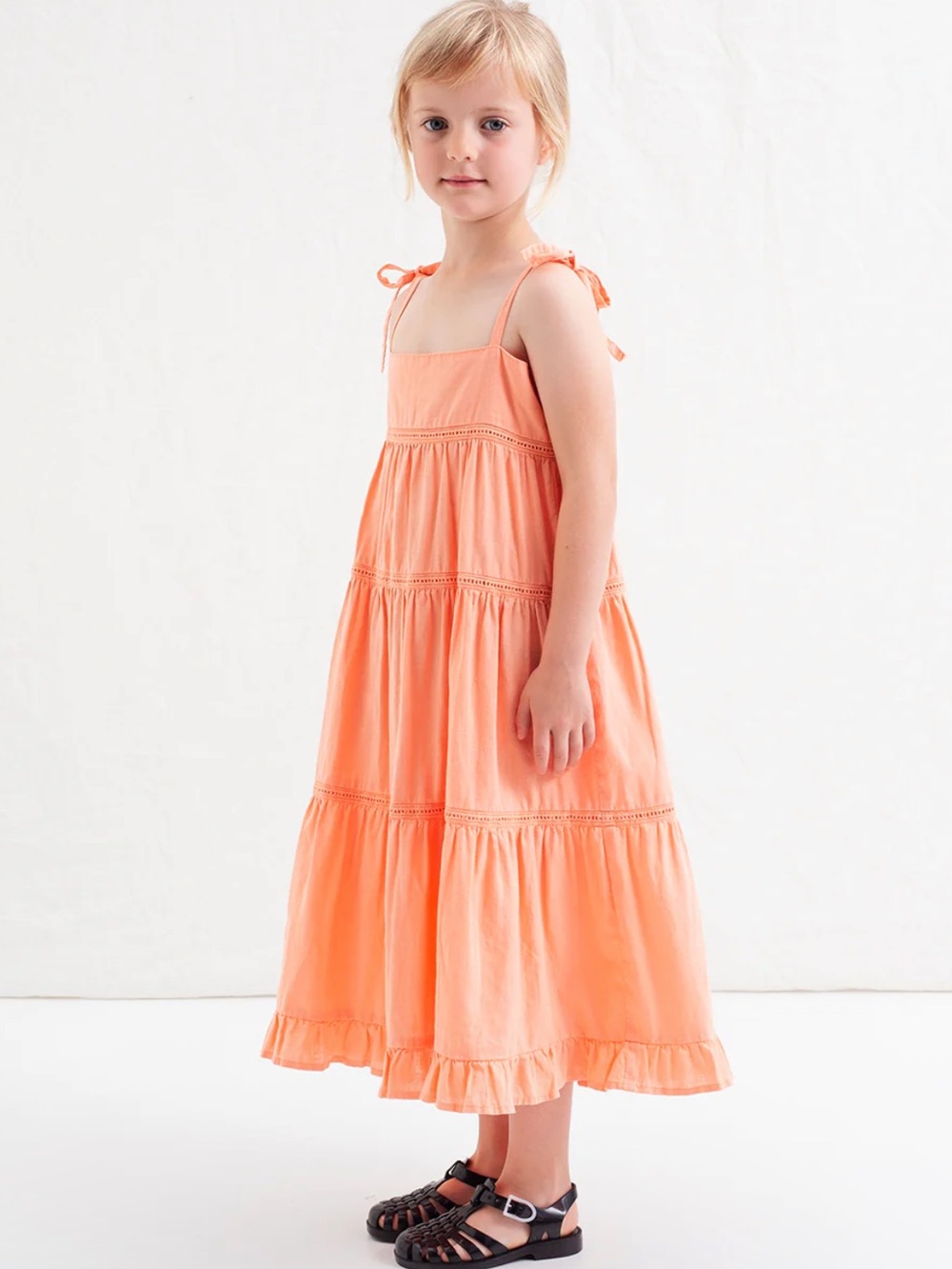 TOCOTO VINTAGE SALMON TIERED STRAP JUMPER
